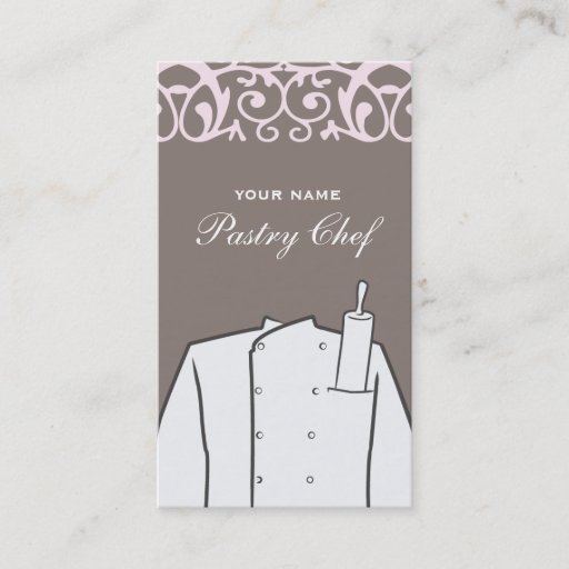 Customizable Bakery Chef Pink Backside Business Card