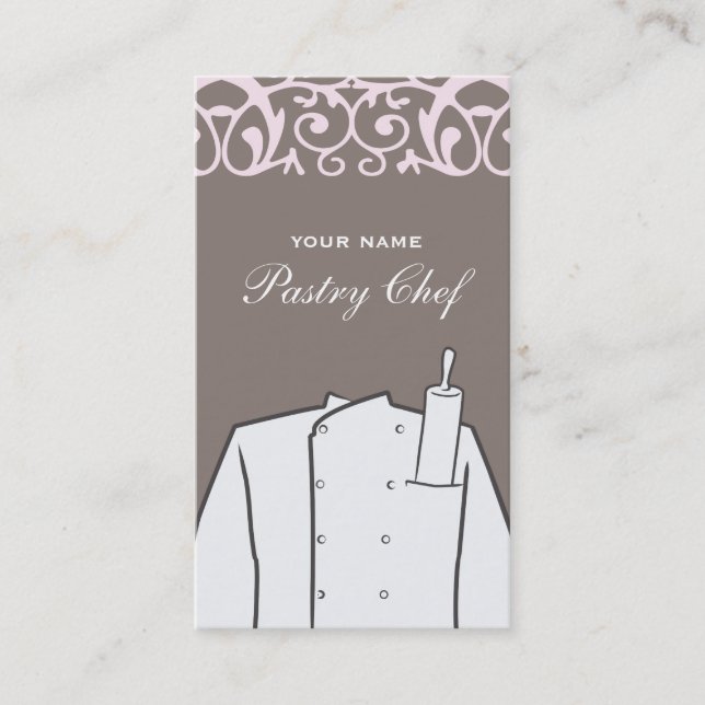 Bakery Chef Pink Backside Business Card (Front)