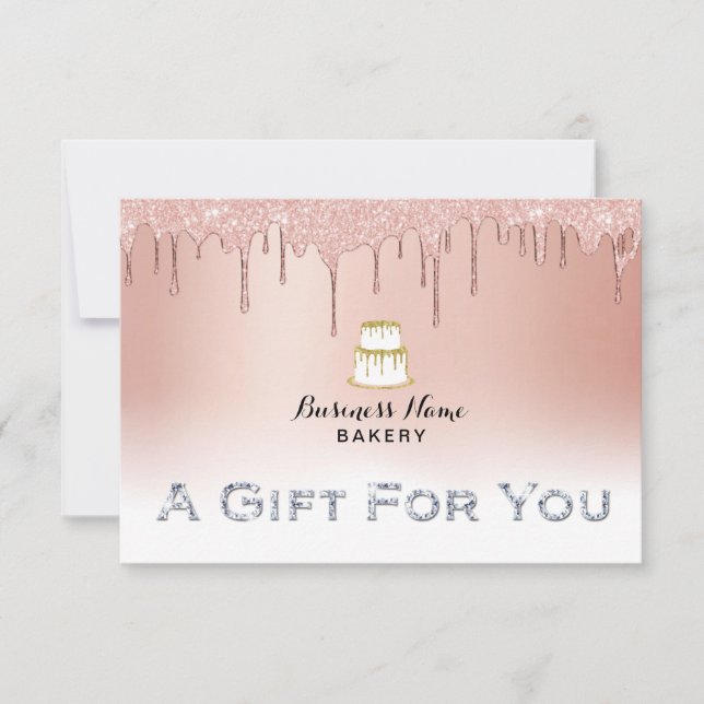 Bakery Chef Rose Gold Dripping Gift Certificates (Front)
