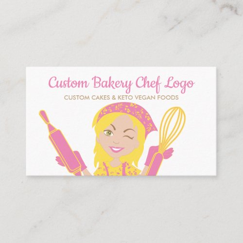 Bakery Chef Yellow haired rustic keto pastry Business Card