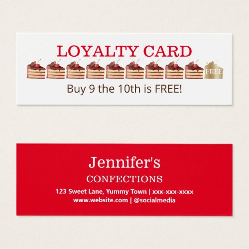 Bakery Chocolate Cake Loyalty Coupon Card