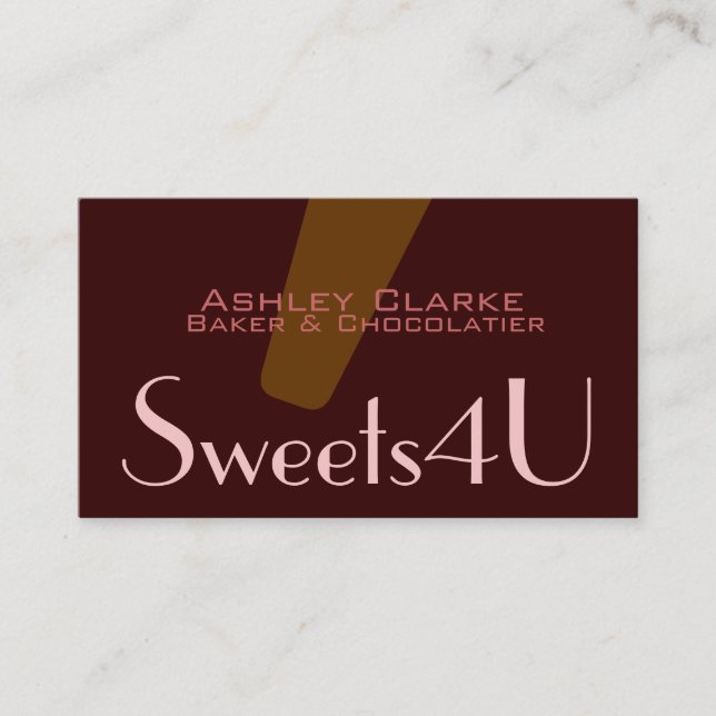 Bakery Chocolatier Customizable Business Card (Front)