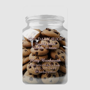 Bakery Cookie Jar Home Baker Clear Business Cards
