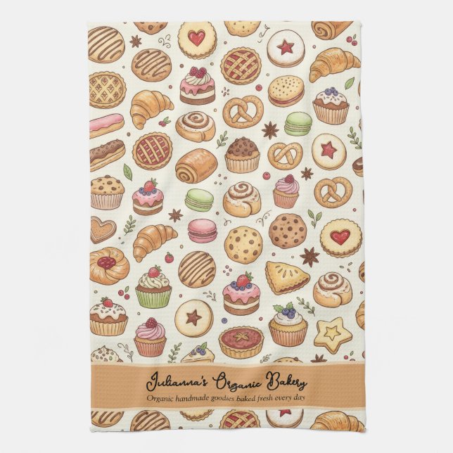 Bakery Cookies Pie Dessert Bakery Kitchen Towel (Vertical)