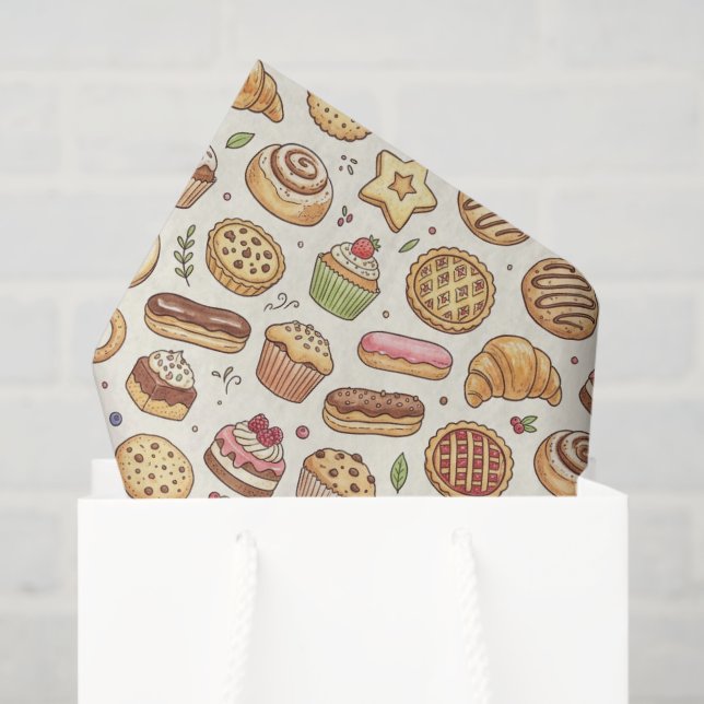 Bakery Cookies Pie Dessert Business Tissue Paper (Gift Bag)