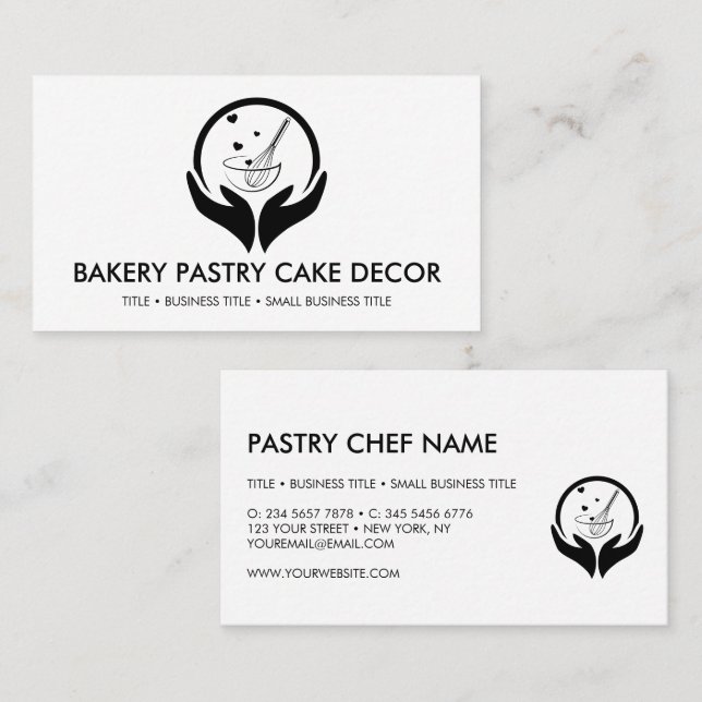 Bakery Cooking Pastry Pizzeria logo Business Card (Front/Back)
