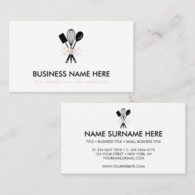 Bakery Cooking Pastry Pizzeria Minimal Business Card