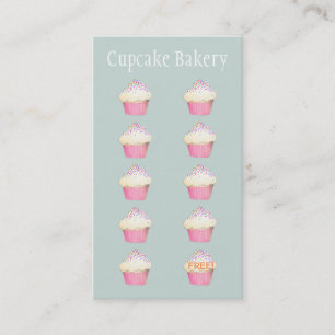 Bakery Cupcake Baker Customer Loyalty Punch Card