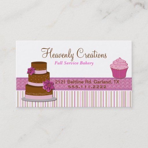 Customizable Bakery Cupcake Business Card