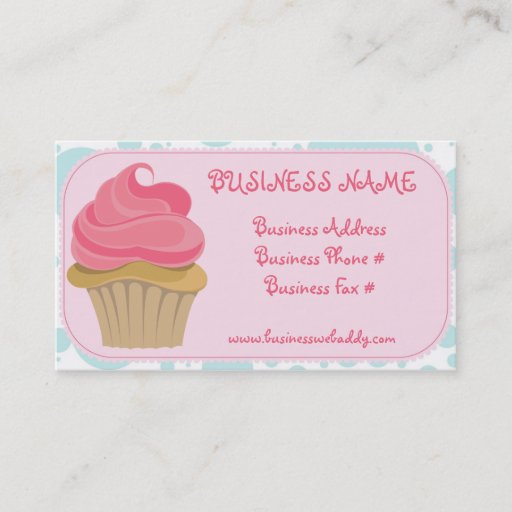 Customizable Bakery Cupcake Business Cards