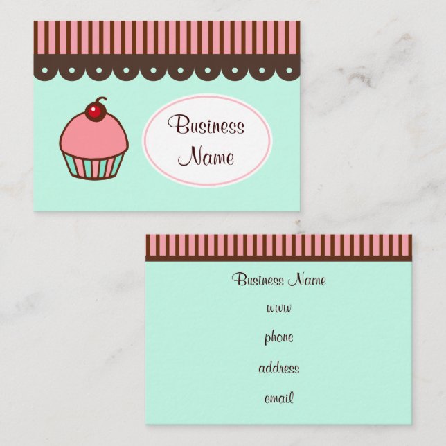 Bakery Cupcake Business Cards (Front/Back)