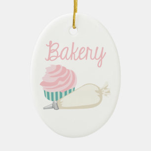 Bakery Cupcake Ceramic Ornament