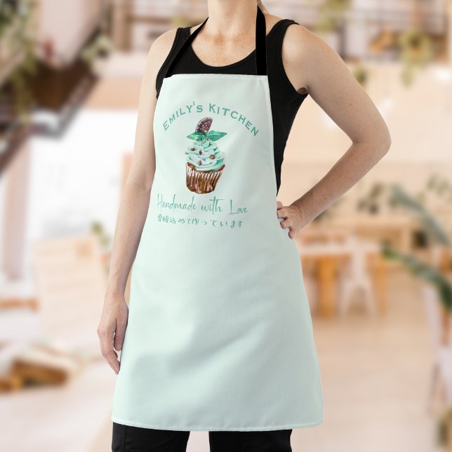 Bakery Cupcake Chocolate Mint Green Baking Apron (Creator Uploaded)