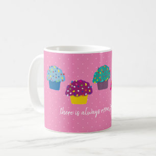 Bakery Cupcake Frosted Wimsical Pink Polka Dot Coffee Mug