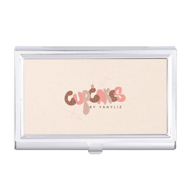 Bakery  Cupcake Hand Lettering  Business       Business Card Case (Front)