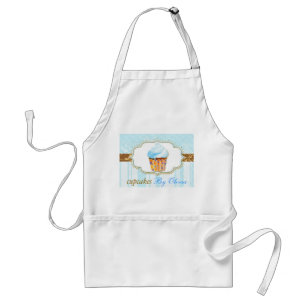 Bakery Cupcake Logo in Soft Blue Adult Apron