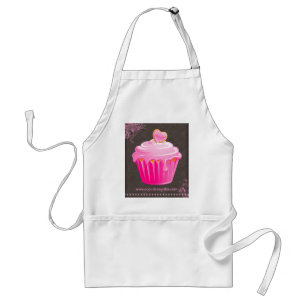Bakery Cupcake Pastry Chef Pink Heart Floral Adult Apron