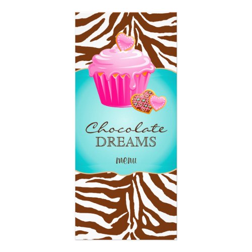 Bakery Cupcake Pink Chocolate Brown Rack Card