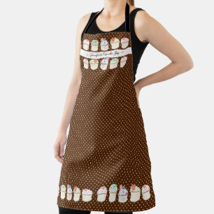 Bakery Cupcake Shop Watercolor Floral Sprinkles Apron