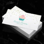 Bakery Cupcake Sweet Treats Gold Confetti Business Card at Zazzle