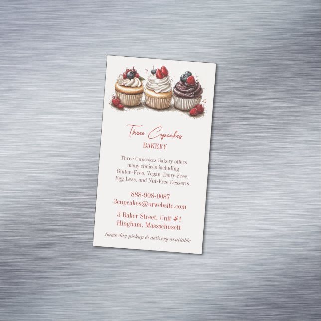 Bakery Cupcakes Business Card Magnet (In Situ)