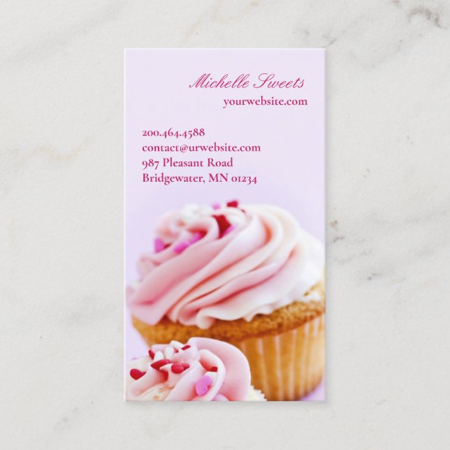 Bakery Cupcakes Business Card Template (Front)