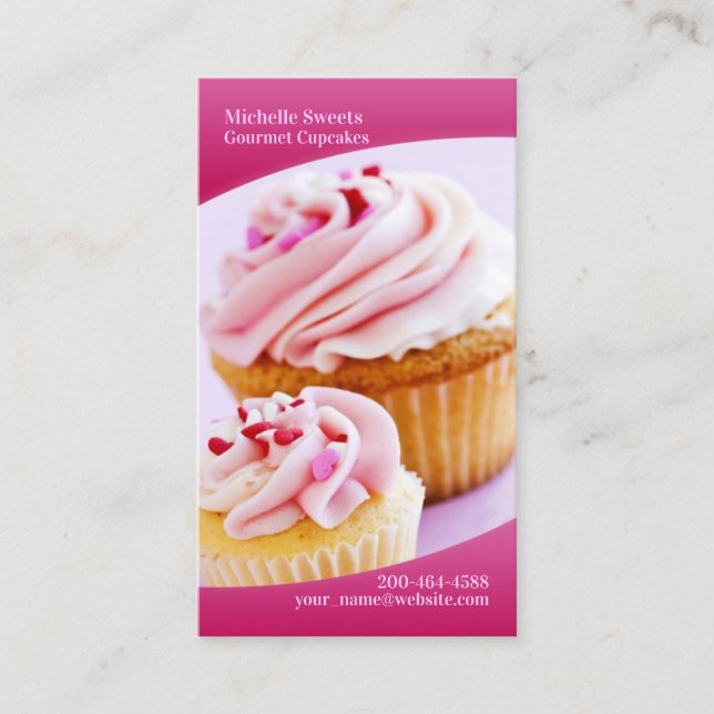 Bakery Cupcakes Business Card Template (Front)
