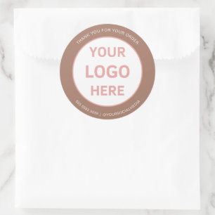 Bakery Custom Logo Brown Classic Round Sticker