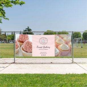Bakery Custom Logo Photo Social Media Pink Banner