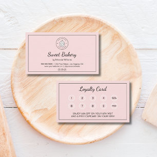 Bakery Custom Logo Pink Business Reward Loyalty Card