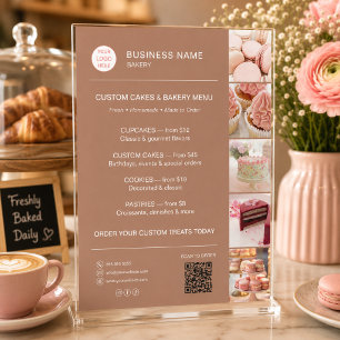 Bakery Custom Logo QR Code Flat Menu