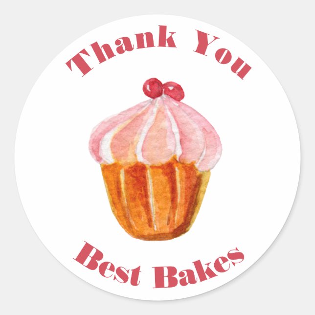 Bakery custom photo and text template personalized classic round sticker (Front)