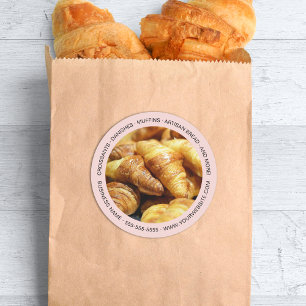 Bakery Custom Photo Pink Classic Round Sticker