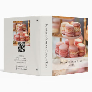 Bakery Custom Photo Social Media QR Code 3 Ring Binder