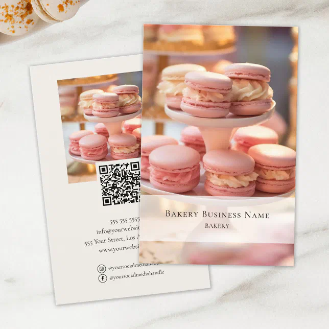 Bakery Custom Photo Social Media QR Code Flyer | Zazzle