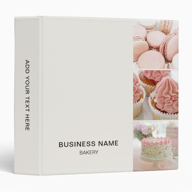 Bakery Custom Photos Recipe Book 3 Ring Binder (Front/Spine)