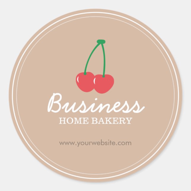 Bakery Cute Sweet Cherry Baking Classic Round Sticker (Front)
