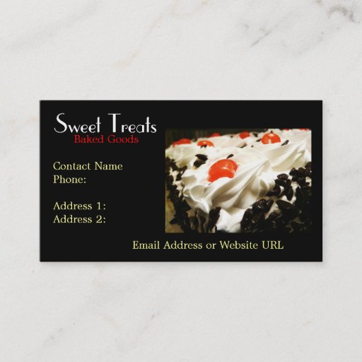 Customizable Bakery Dessert Company Business Card