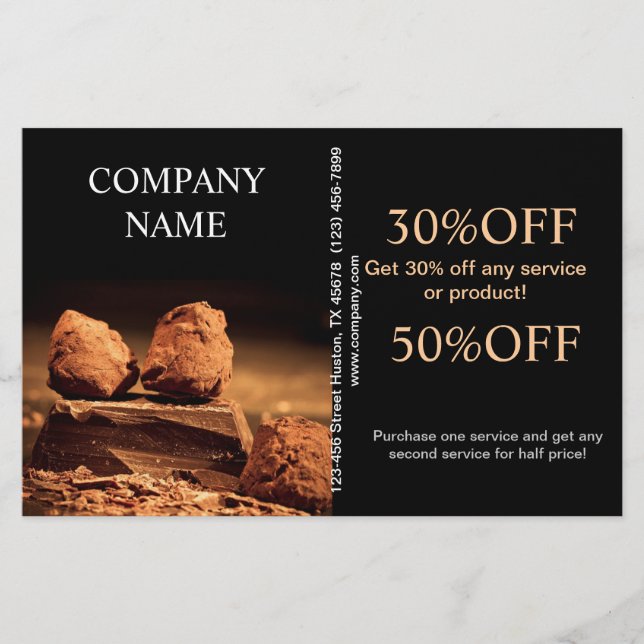 bakery dessert sweets candy shop chocolate flyer (Front)