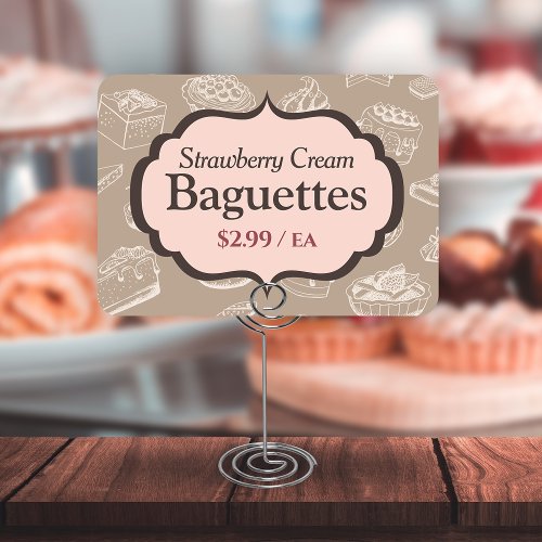 Bakery Display Sign Label Cards