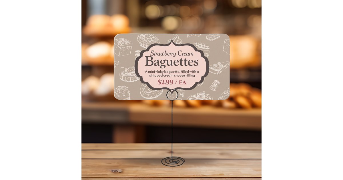 Bakery Display Sign with Description Label Cards | Zazzle