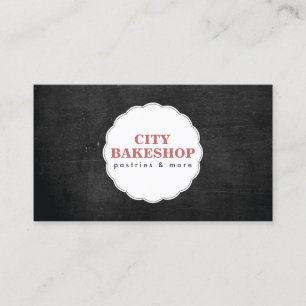 BAKERY DOILY LOGO on BLACK WOOD Business Card