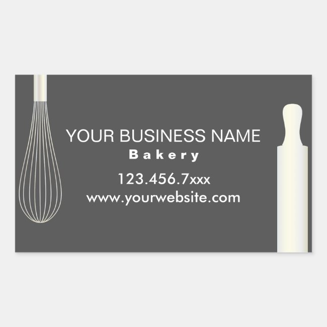 Bakery Faux White Gold and Dark Gray Simple Modern