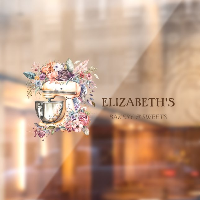 Bakery Floral Mixer Window Cling (Sheet 2)