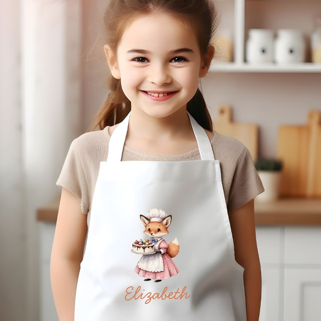 Bakery Fox Cute Personalized Kids' Apron (Creator Uploaded)