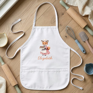 Bakery Fox Cute Personalized Kids' Apron