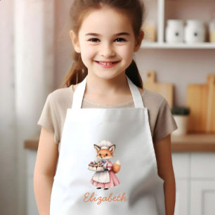 Bakery Fox Cute Personalized Kids' Apron