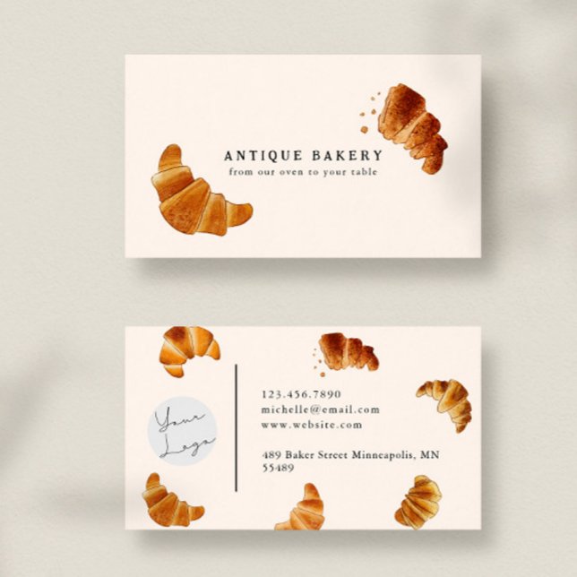 Bakery Fresh Croissant Business Card (Creator Uploaded)