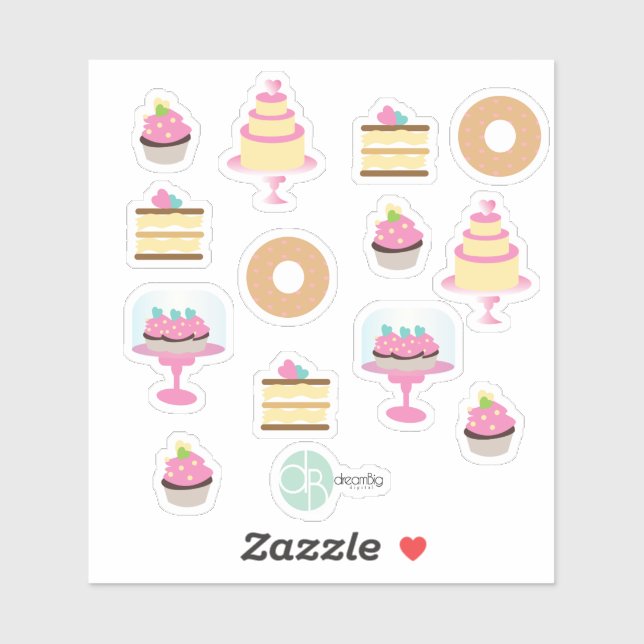 Bakery Fun Donut Cake Cupcake Collection Planner Sticker (Sheet)