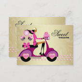 Bakery Gift Box Scooter Girl Pink Gold Cake Pops B Business Card (Front/Back)